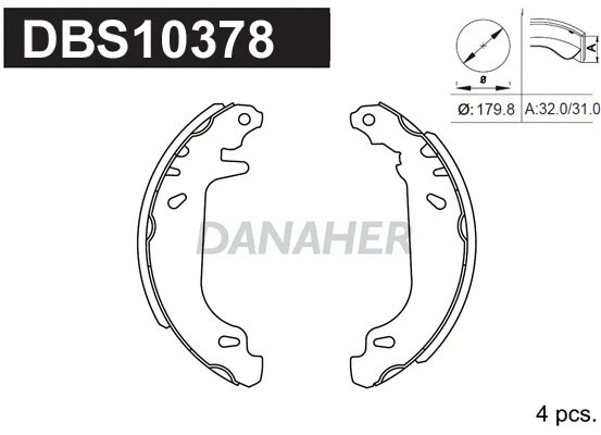 DBS10378 DANAHER Комплект тормозных колодок (фото 1)