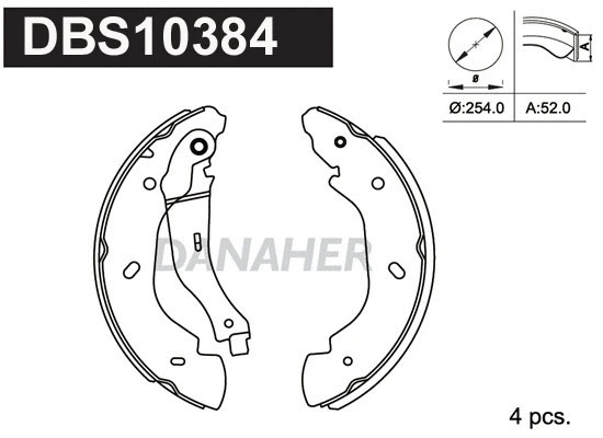 DBS10384 DANAHER Комплект тормозных колодок (фото 1)
