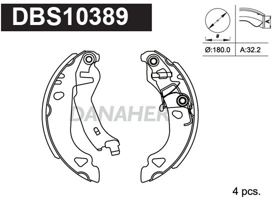 DBS10389 DANAHER Комплект тормозных колодок (фото 1)