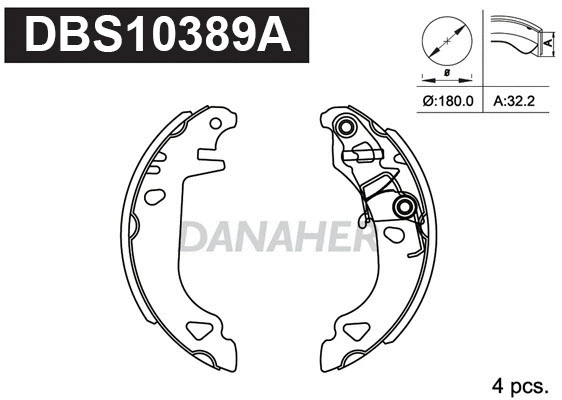 DBS10389A DANAHER Комплект тормозных колодок (фото 1)