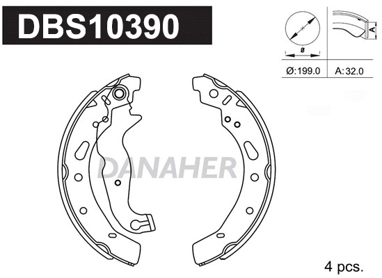 DBS10390 DANAHER Комплект тормозных колодок (фото 1)