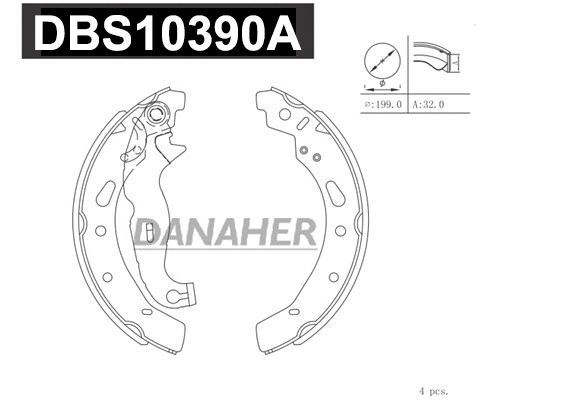 DBS10390A DANAHER Комплект тормозных колодок (фото 1)