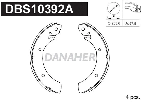 DBS10392A DANAHER Комплект тормозных колодок (фото 1)
