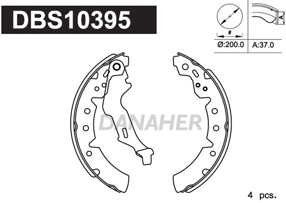 DBS10395 DANAHER Комплект тормозных колодок (фото 1)