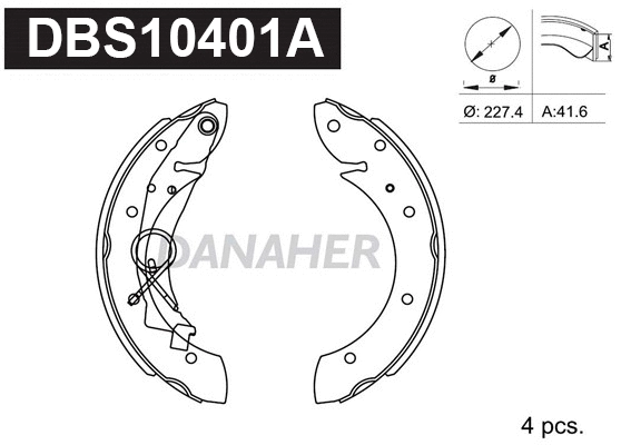 DBS10401A DANAHER Комплект тормозных колодок (фото 1)