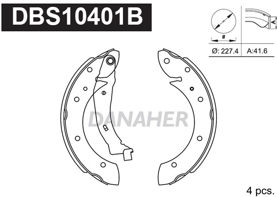 DBS10401B DANAHER Комплект тормозных колодок (фото 1)