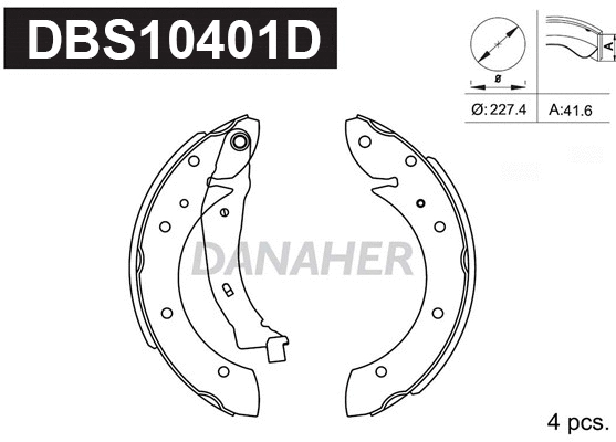 DBS10401D DANAHER Комплект тормозных колодок (фото 1)