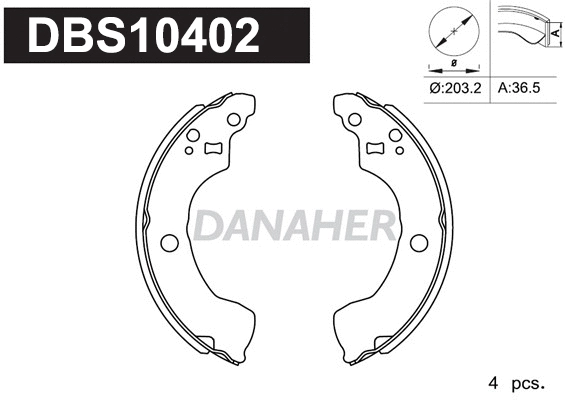 DBS10402 DANAHER Комплект тормозных колодок (фото 1)