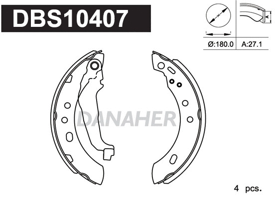 DBS10407 DANAHER Комплект тормозных колодок (фото 1)