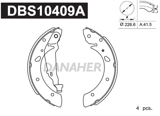 DBS10409A DANAHER Комплект тормозных колодок (фото 1)