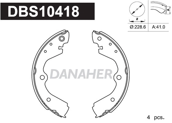 DBS10418 DANAHER Комплект тормозных колодок (фото 1)