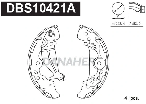 DBS10421A DANAHER Комплект тормозных колодок (фото 1)