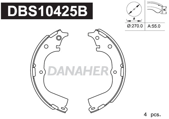 DBS10425B DANAHER Комплект тормозных колодок (фото 1)