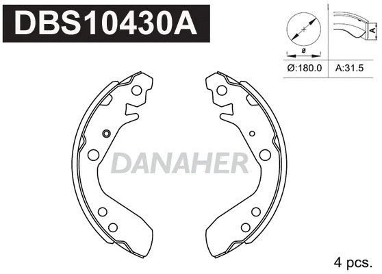 DBS10430A DANAHER Комплект тормозных колодок (фото 1)