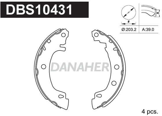 DBS10431 DANAHER Комплект тормозных колодок (фото 1)