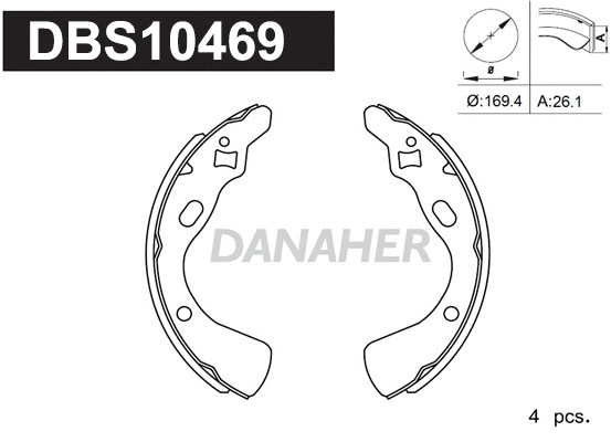 DBS10469 DANAHER Комплект тормозных колодок (фото 1)