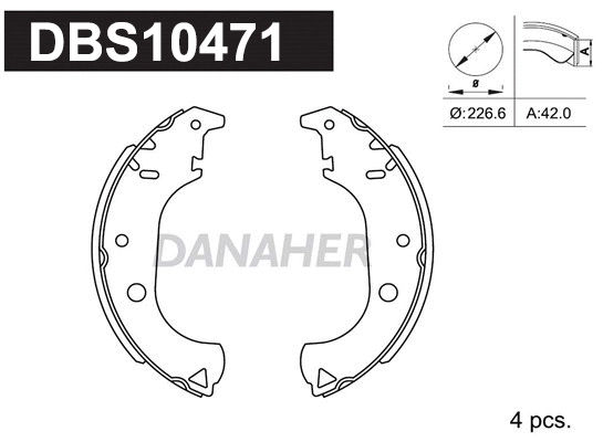 DBS10471 DANAHER Комплект тормозных колодок (фото 1)