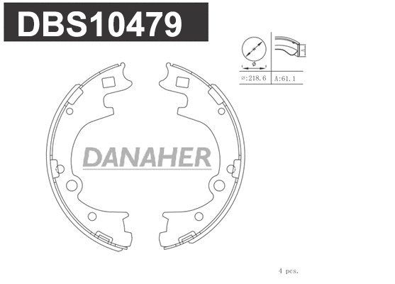 DBS10479 DANAHER Комплект тормозных колодок (фото 1)