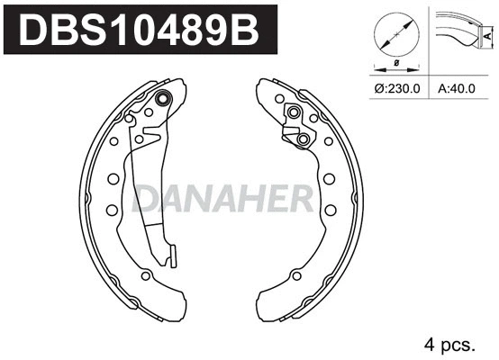 DBS10489B DANAHER Комплект тормозных колодок (фото 1)