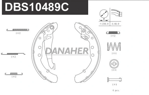 DBS10489C DANAHER Комплект тормозных колодок (фото 1)