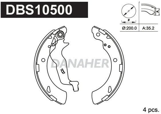 DBS10500 DANAHER Комплект тормозных колодок (фото 1)