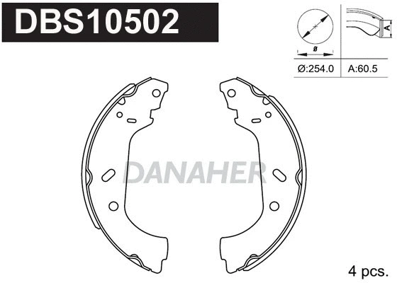 DBS10502 DANAHER Комплект тормозных колодок (фото 1)