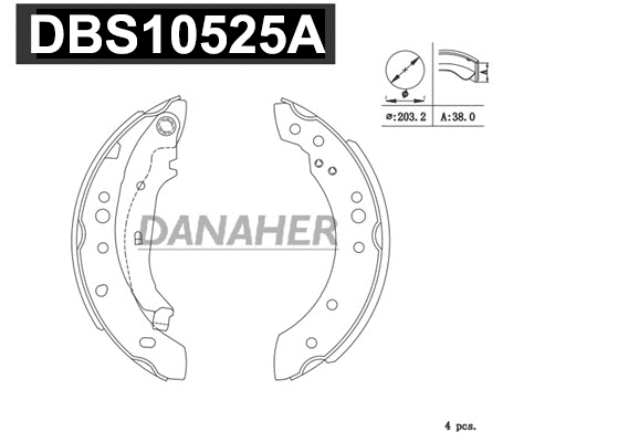 DBS10525A DANAHER Комплект тормозных колодок (фото 1)