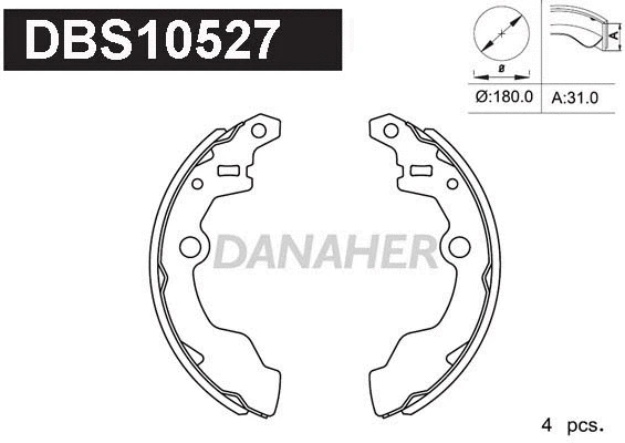 DBS10527 DANAHER Комплект тормозных колодок (фото 1)