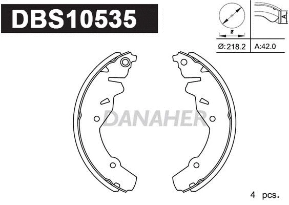 DBS10535 DANAHER Комплект тормозных колодок (фото 1)