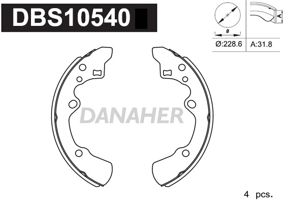 DBS10540 DANAHER Комплект тормозных колодок (фото 1)