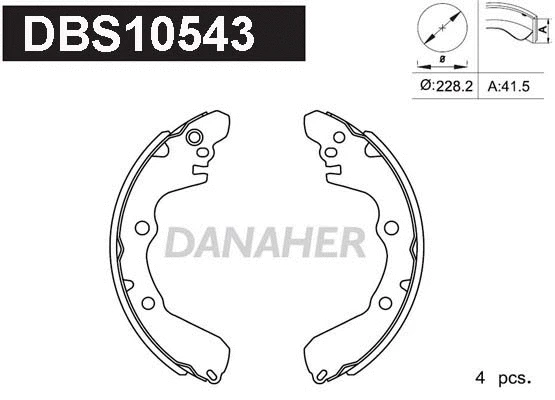 DBS10543 DANAHER Комплект тормозных колодок (фото 1)