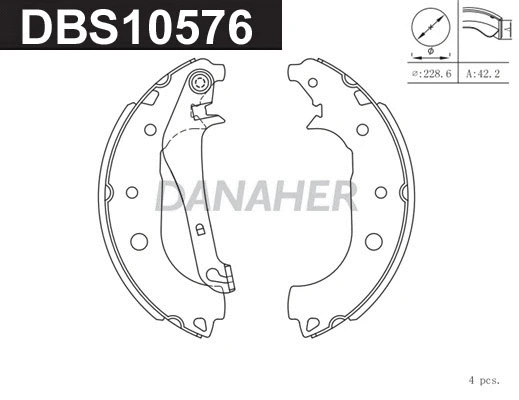 DBS10576 DANAHER Комплект тормозных колодок (фото 1)