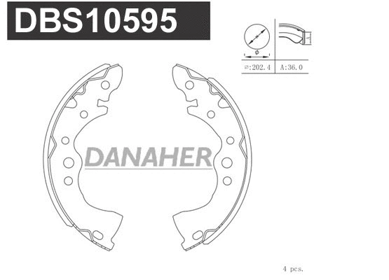 DBS10595 DANAHER Комплект тормозных колодок (фото 1)