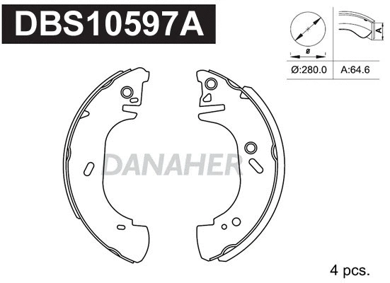 DBS10597A DANAHER Комплект тормозных колодок (фото 1)