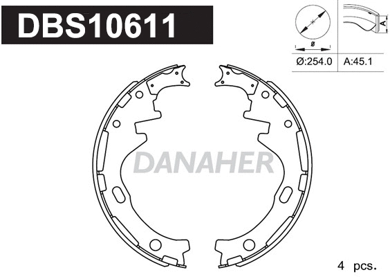 DBS10611 DANAHER Комплект тормозных колодок (фото 1)