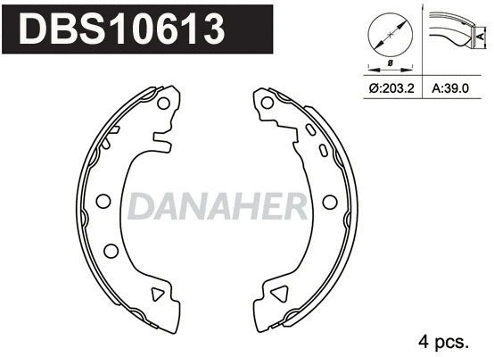 DBS10613 DANAHER Комплект тормозных колодок (фото 1)