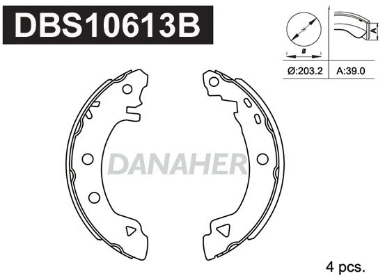 DBS10613B DANAHER Комплект тормозных колодок (фото 1)