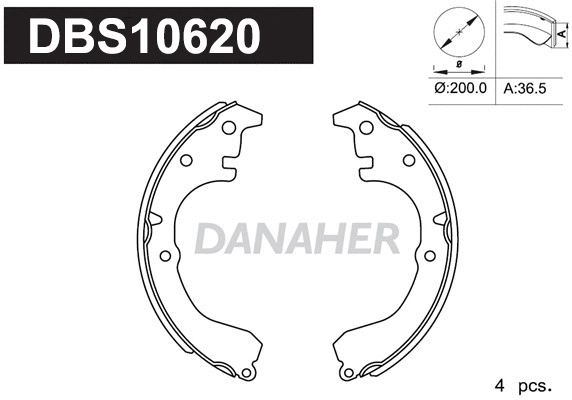 DBS10620 DANAHER Комплект тормозных колодок (фото 1)
