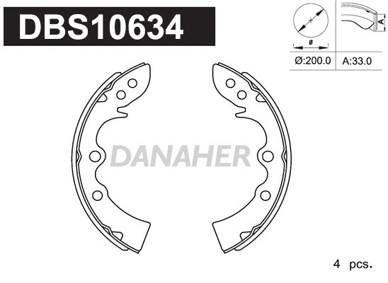 DBS10634 DANAHER Комплект тормозных колодок (фото 1)