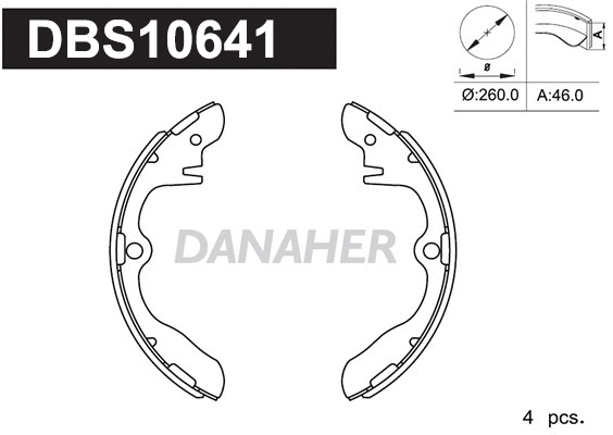 DBS10641 DANAHER Комплект тормозных колодок (фото 1)