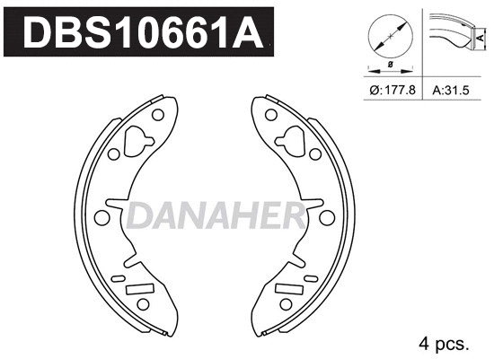 DBS10661A DANAHER Комплект тормозных колодок (фото 1)