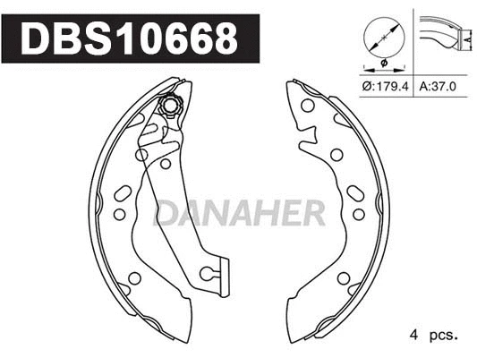 DBS10668 DANAHER Комплект тормозных колодок (фото 1)
