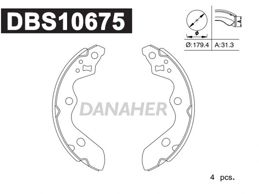 DBS10675 DANAHER Комплект тормозных колодок (фото 1)