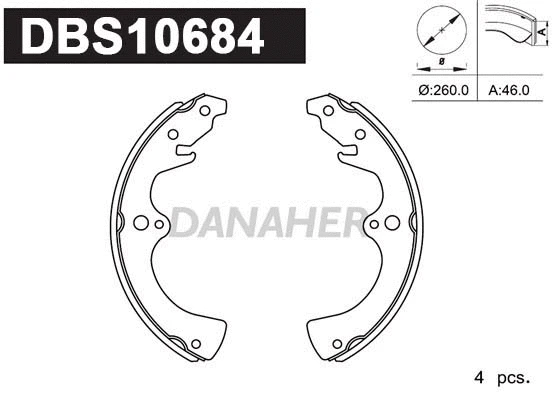 DBS10684 DANAHER Комплект тормозных колодок (фото 1)