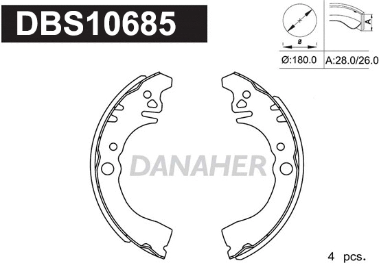DBS10685 DANAHER Комплект тормозных колодок (фото 1)
