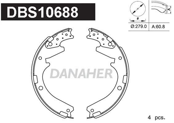 DBS10688 DANAHER Комплект тормозных колодок (фото 1)