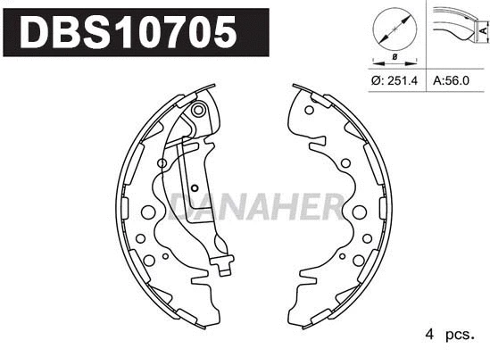 DBS10705 DANAHER Комплект тормозных колодок (фото 1)