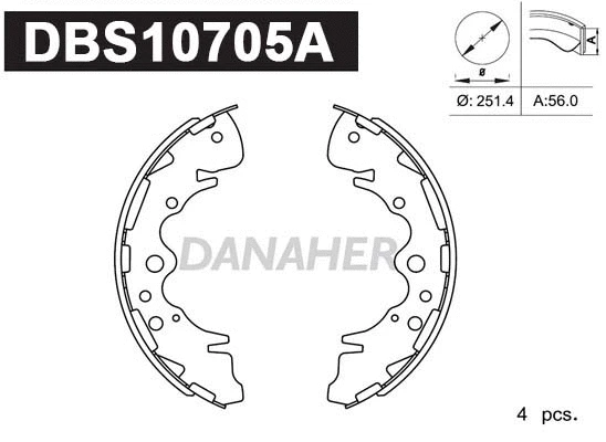 DBS10705A DANAHER Комплект тормозных колодок (фото 1)