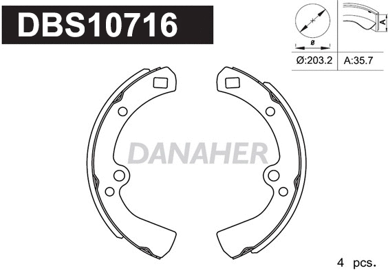 DBS10716 DANAHER Комплект тормозных колодок (фото 1)