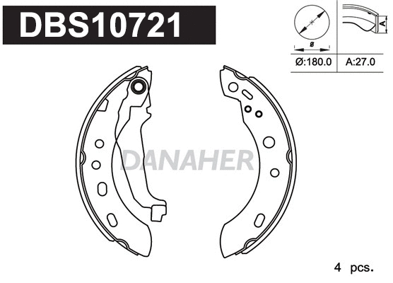 DBS10721 DANAHER Комплект тормозных колодок (фото 1)